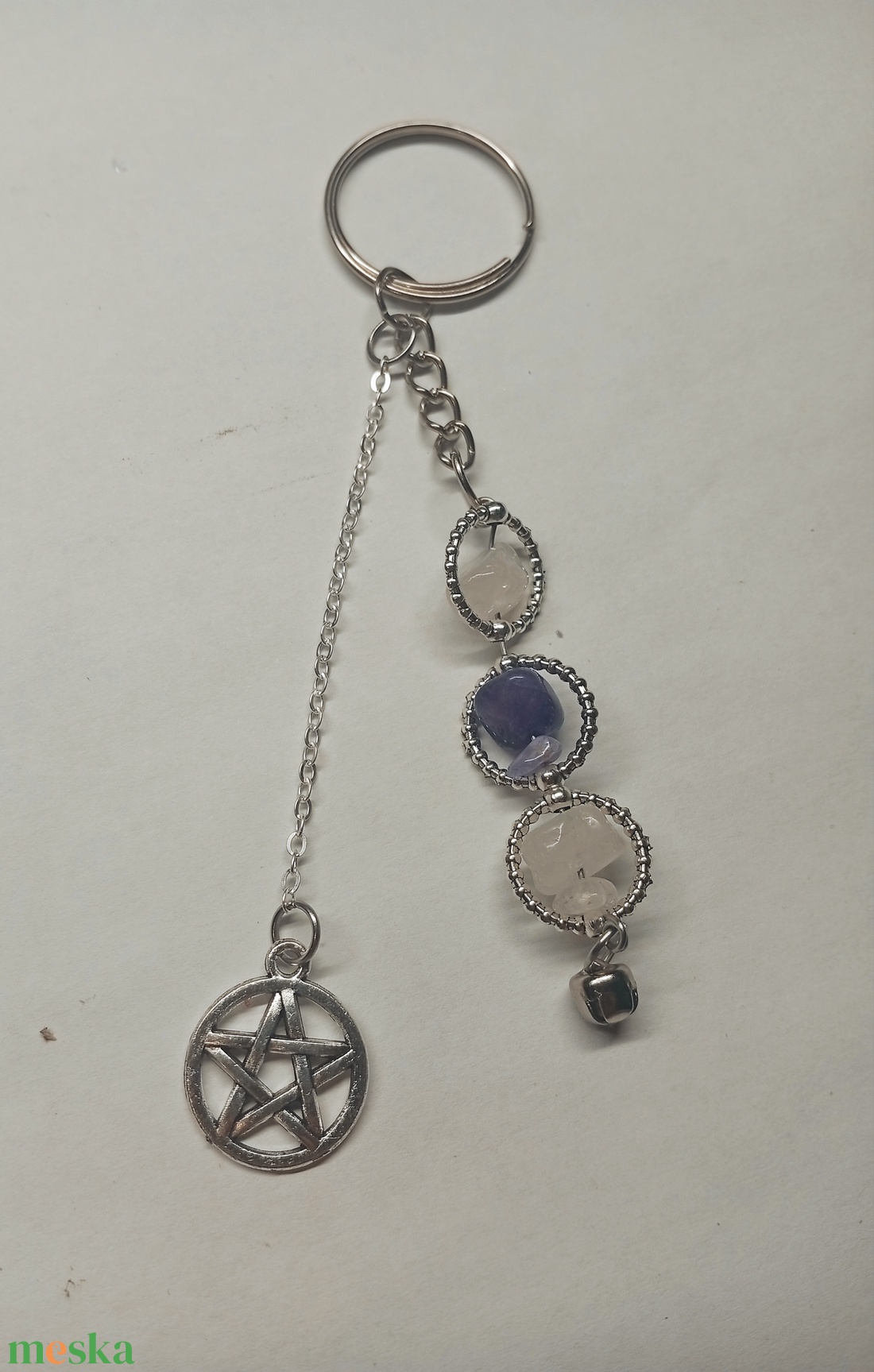 Ásvanyos kulcstartó medállal  - táska & tok - kulcstartó & táskadísz - kulcstartó - Meska.hu