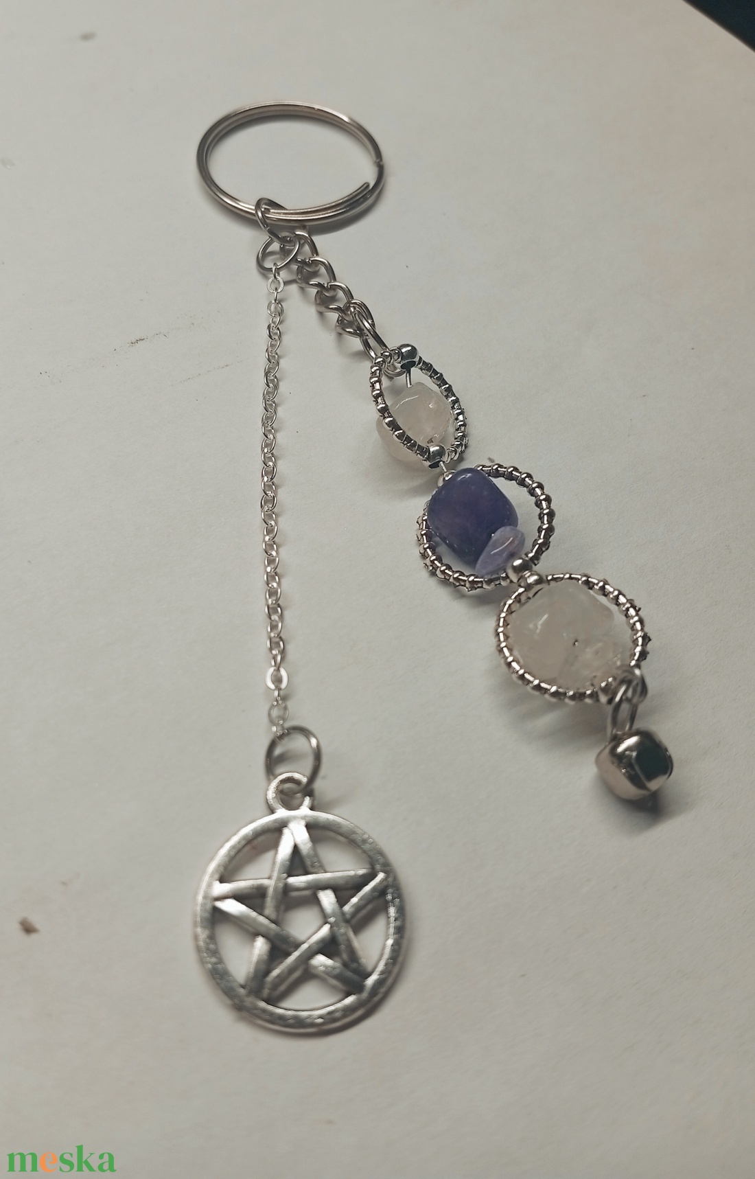 Ásvanyos kulcstartó medállal  - táska & tok - kulcstartó & táskadísz - kulcstartó - Meska.hu