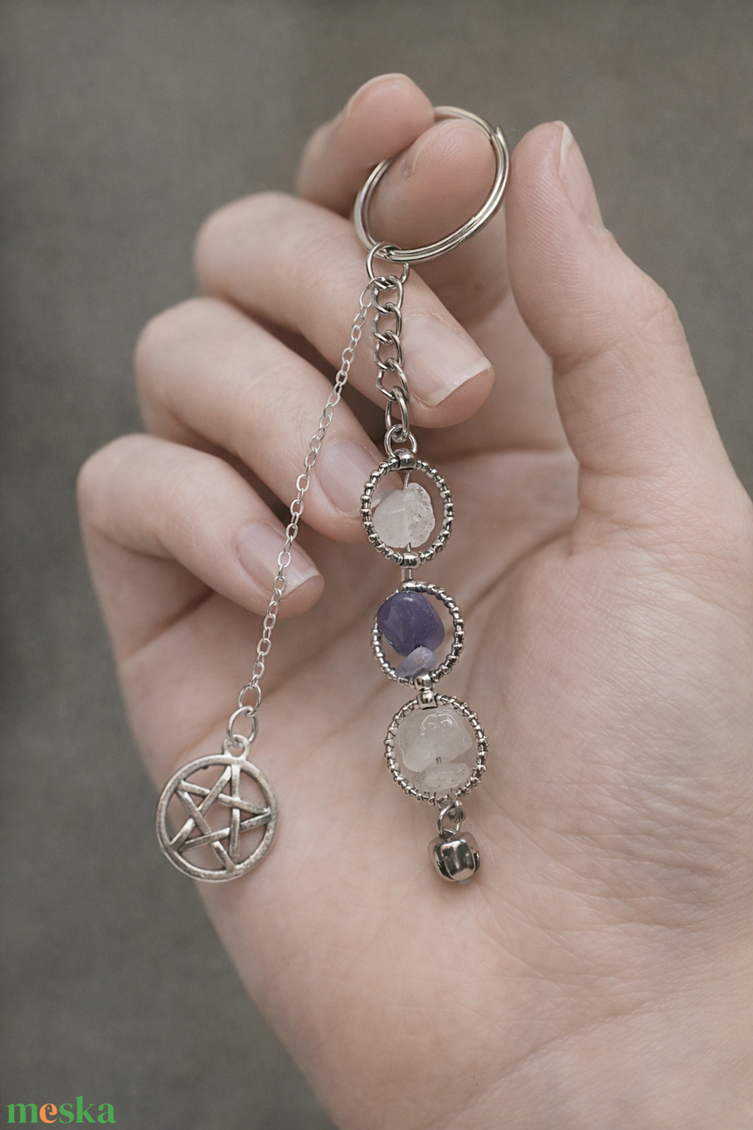 Ásvanyos kulcstartó medállal  - táska & tok - kulcstartó & táskadísz - kulcstartó - Meska.hu