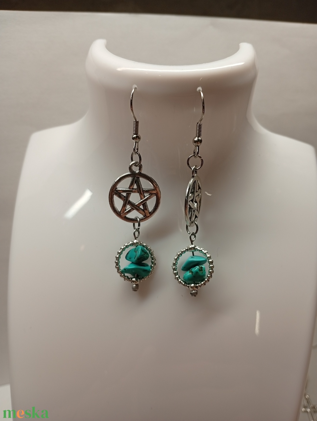 Ásványos lógó fülbevaló  - ékszer - fülbevaló - lógó fülbevaló - Meska.hu