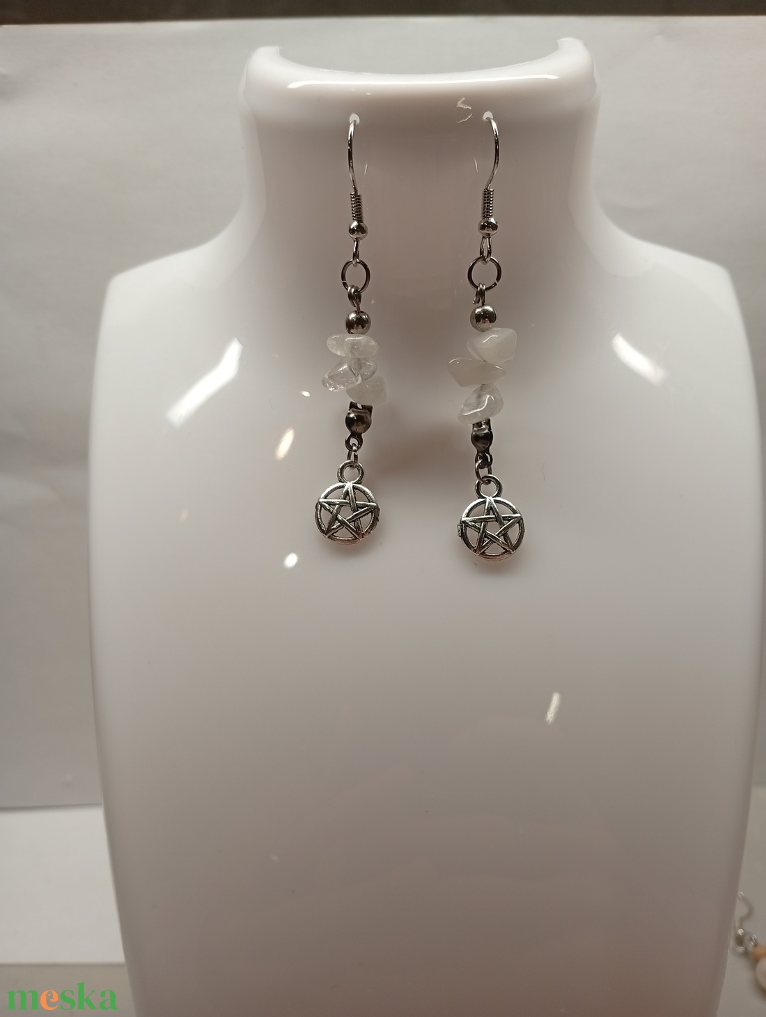 Ásványos lógó fülbevaló  - ékszer - fülbevaló - lógó fülbevaló - Meska.hu