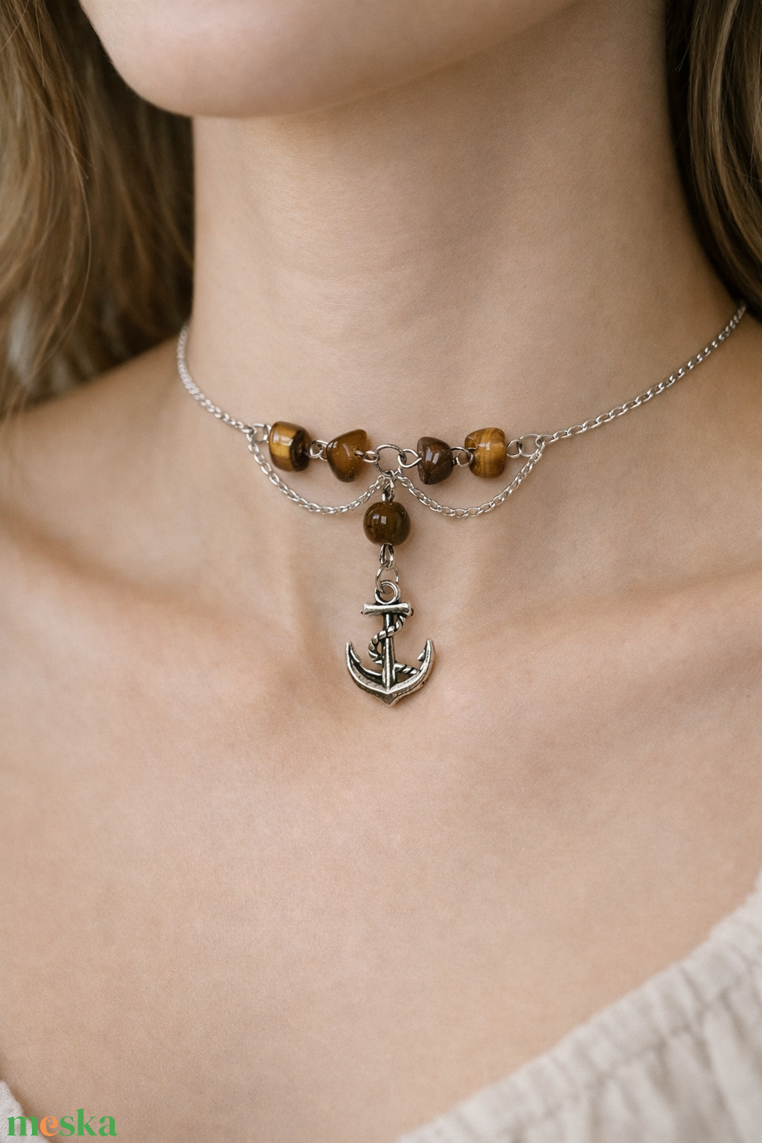 Ásványos choker medállal - esküvő - ékszer - nyaklánc - Meska.hu