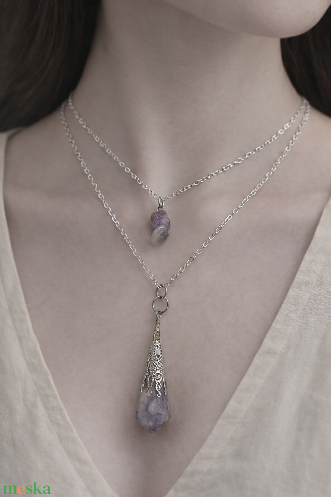 Ásványos 2in1 nyaklánc  - ékszer - nyaklánc - hosszú nyaklánc - Meska.hu