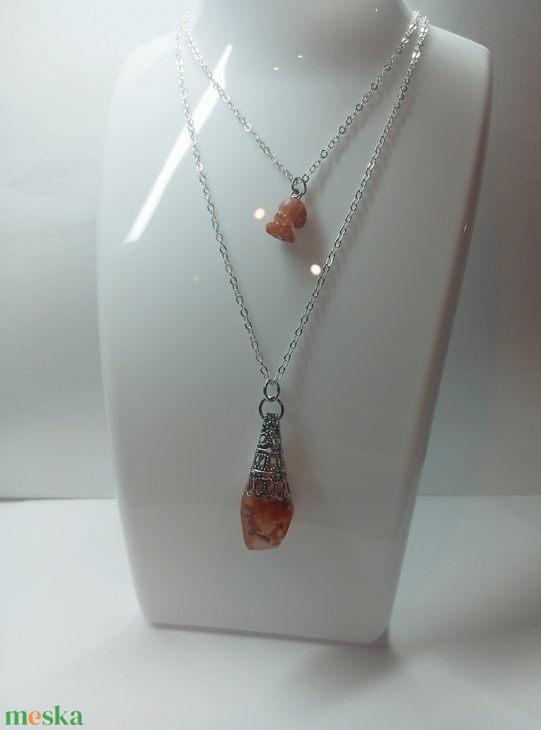 Ásványos 2in1 nyaklánc  - ékszer - nyaklánc - hosszú nyaklánc - Meska.hu