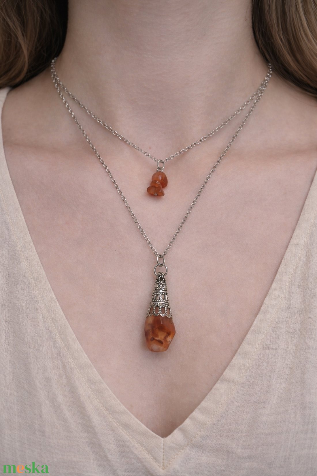 Ásványos 2in1 nyaklánc  - ékszer - nyaklánc - hosszú nyaklánc - Meska.hu