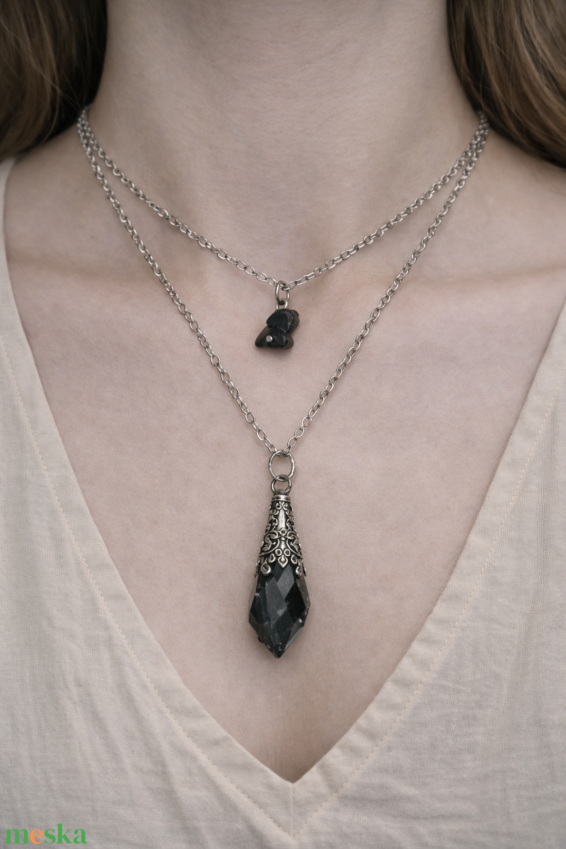 Ásványos 2in1 nyaklánc  - ékszer - nyaklánc - hosszú nyaklánc - Meska.hu