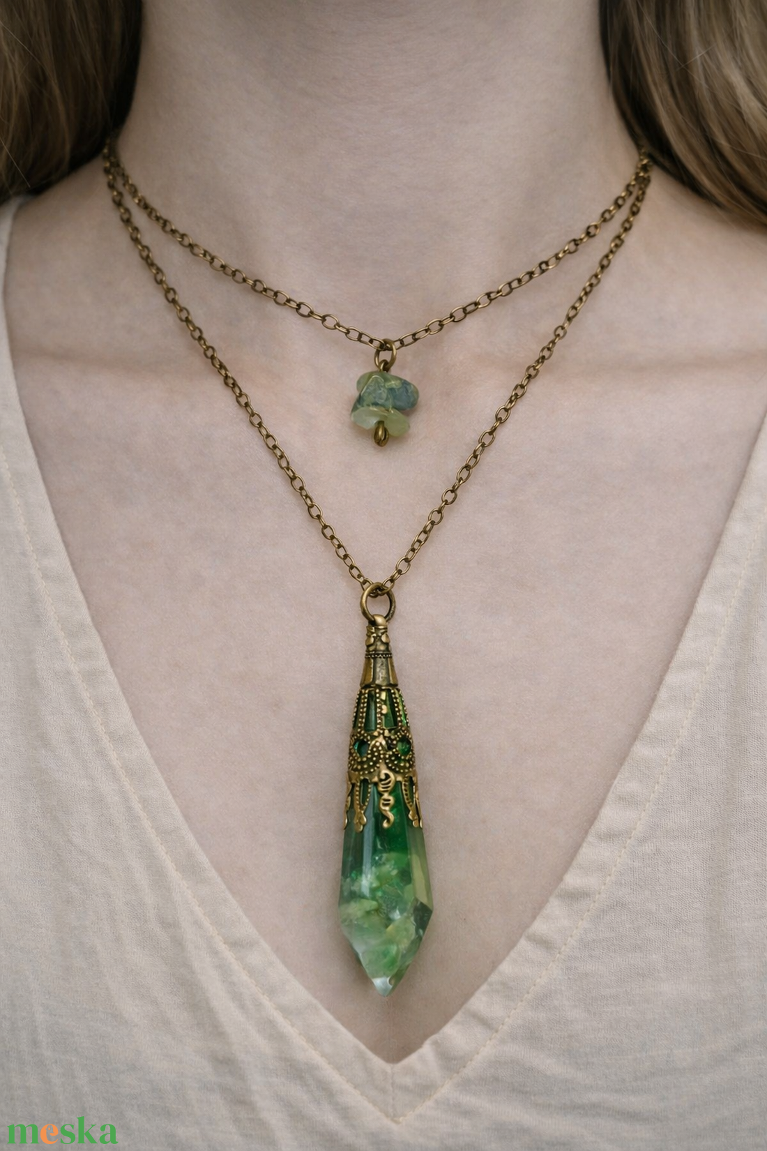 Ásványos 2in1 nyaklánc  - ékszer - nyaklánc - hosszú nyaklánc - Meska.hu