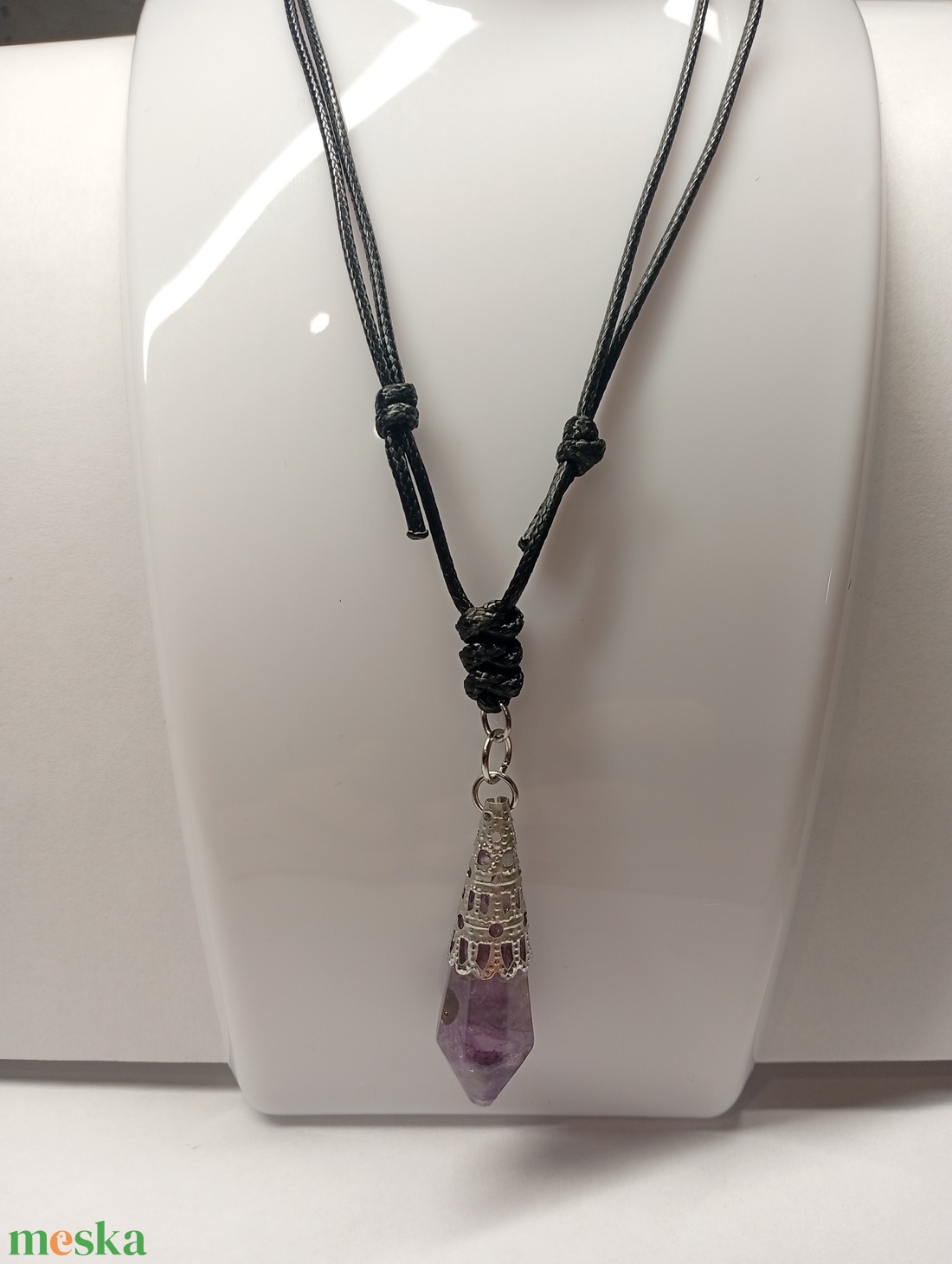 Állítható szíjas ásványos nyaklánc  - esküvő - ékszer - nyaklánc - Meska.hu