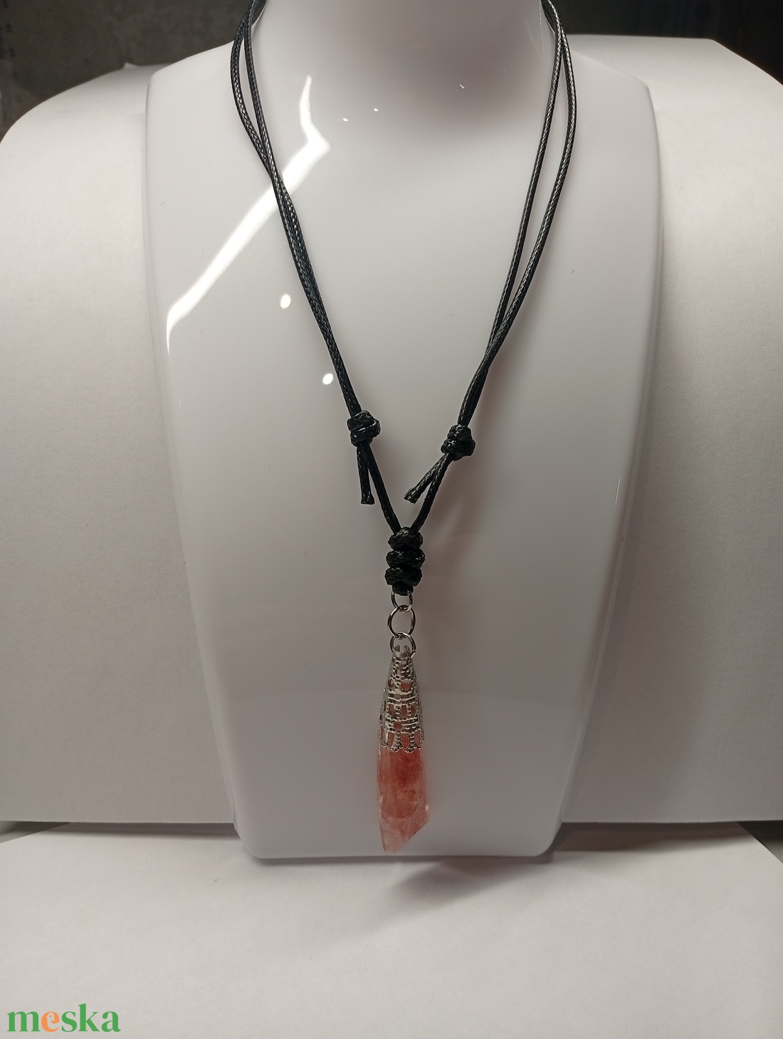 Ásványos állítható szíjas nyaklánc  - esküvő - ékszer - nyaklánc - Meska.hu