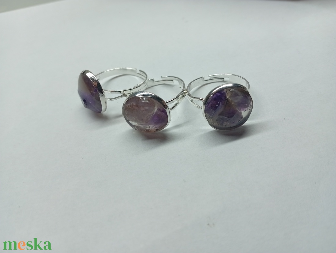 Ametrin gyűrű  - ékszer - gyűrű - üveglencsés gyűrű - Meska.hu