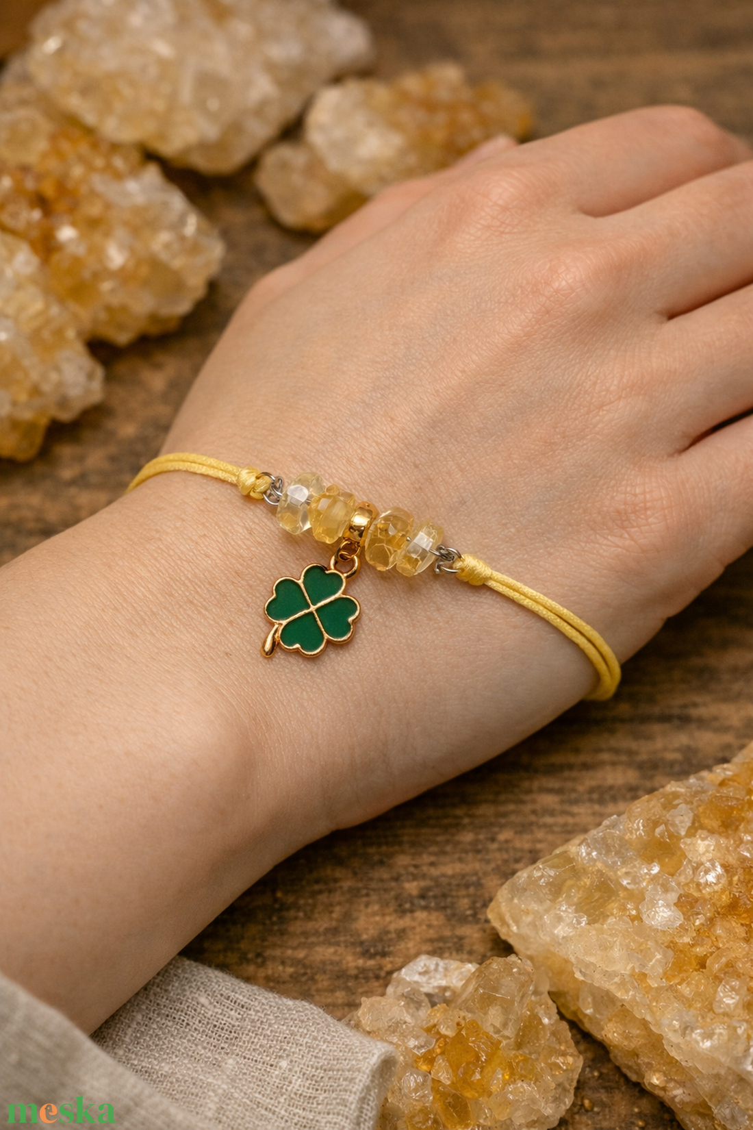 Citrin karkötő  - ékszer - karkötő - ásványkarkötő - Meska.hu