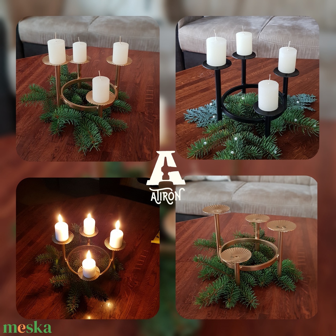 Adventi koszorú vasból - karácsony - adventi díszek - adventi gyertyadíszek és koszorúdíszek - Meska.hu