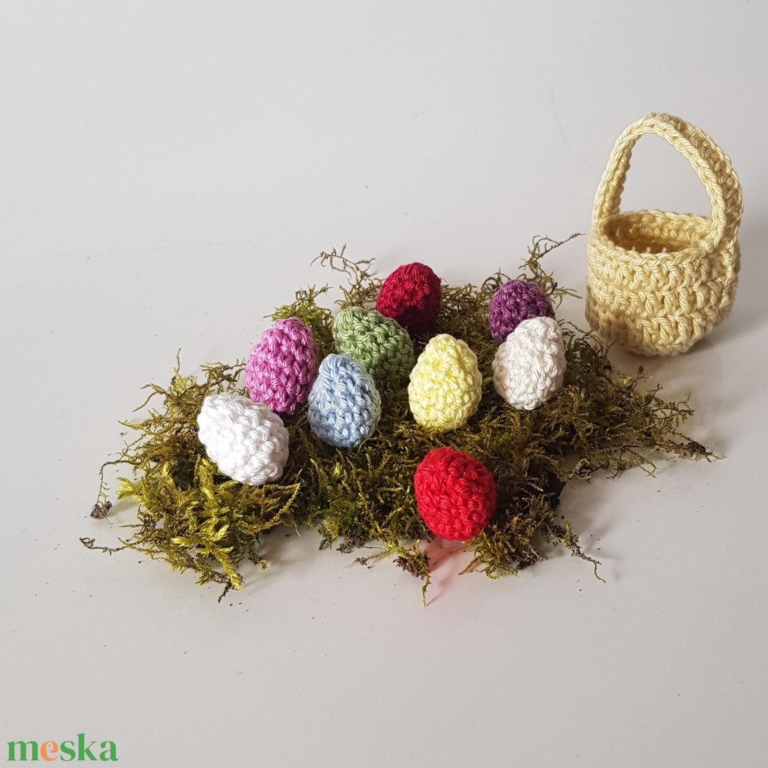 Mini tojás kosárral - otthon & életmód - dekoráció - asztal és polc dekoráció - asztaldísz - Meska.hu