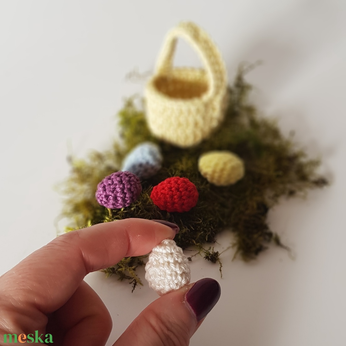 Mini tojás kosárral - otthon & életmód - dekoráció - asztal és polc dekoráció - asztaldísz - Meska.hu