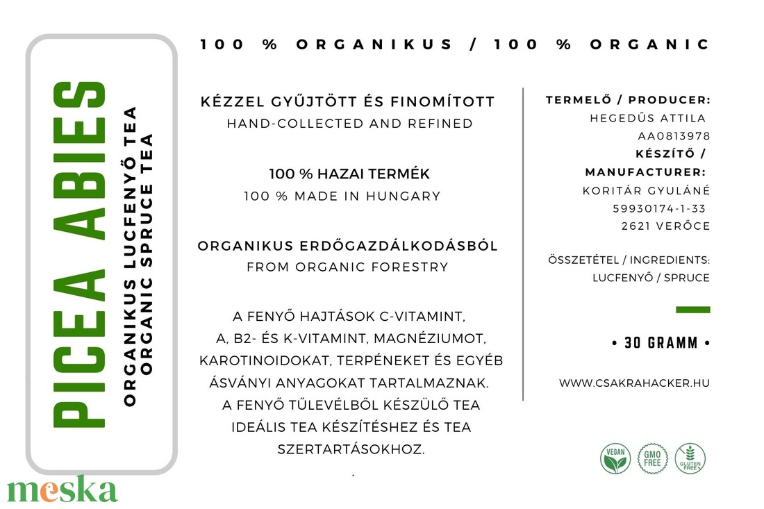 Organikus lucfenyő tea - átmenetileg nem elérhető  - élelmiszer - tea - Meska.hu