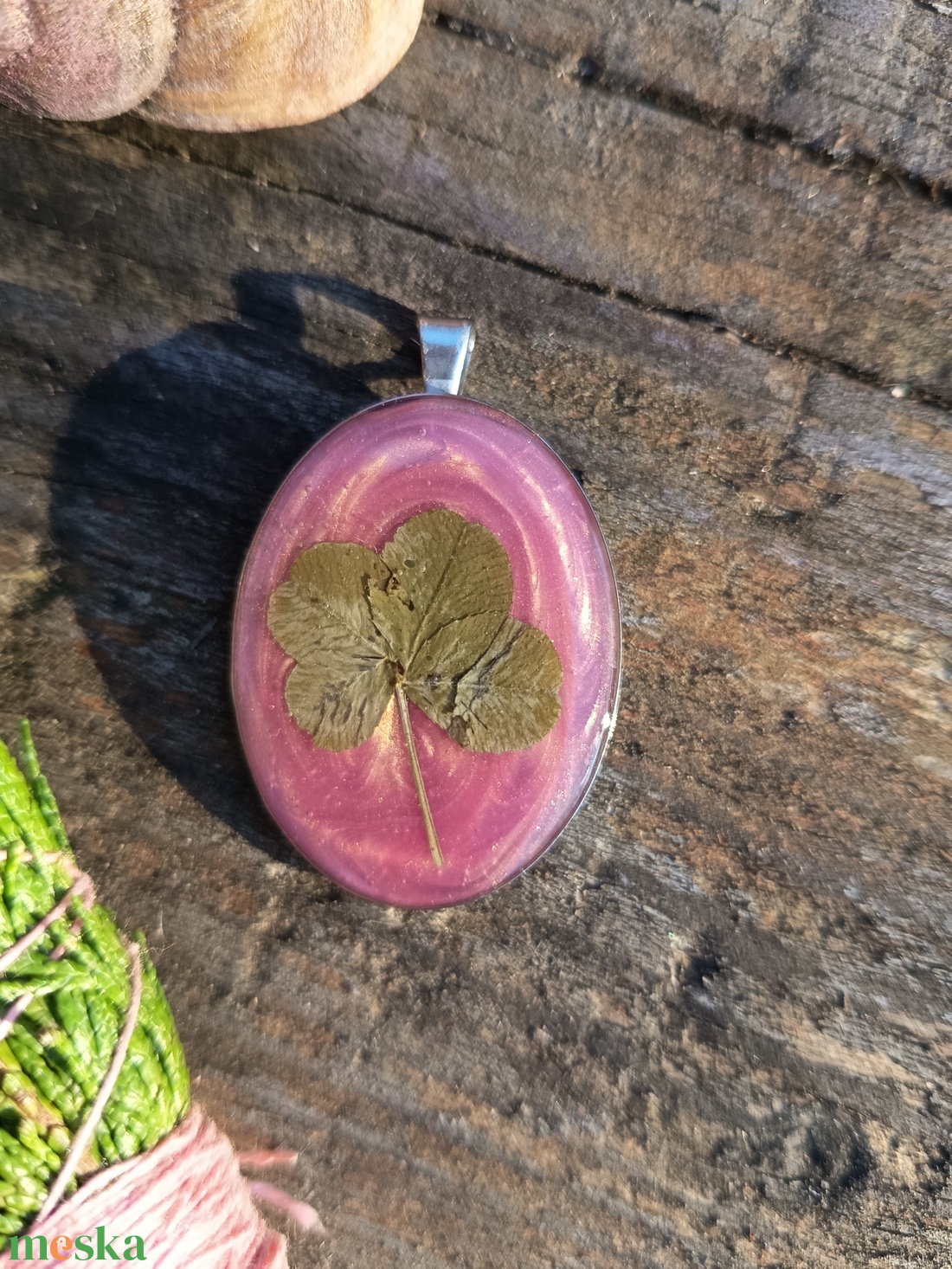 Füstölő készlet négylevelű lóherével készült amulettel  - otthon & életmód - dekoráció - asztal és polc dekoráció - asztaldísz - Meska.hu