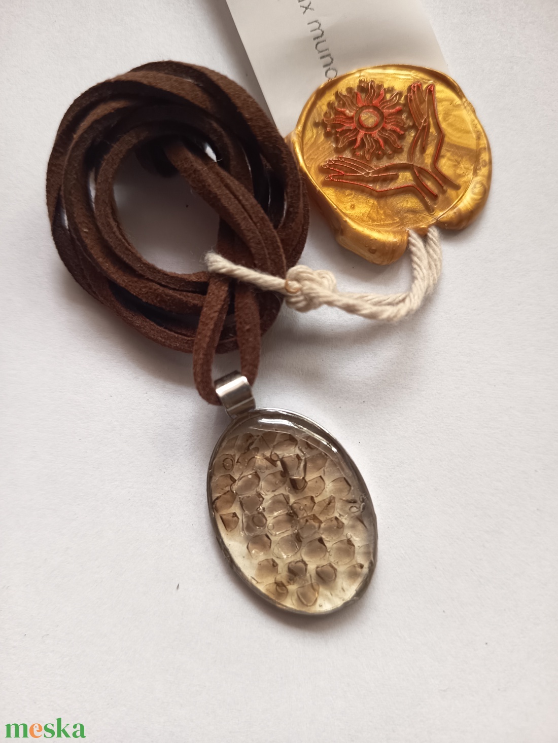 Transzformáció amulett siklóbőrrel - ékszer - nyaklánc - medál - Meska.hu