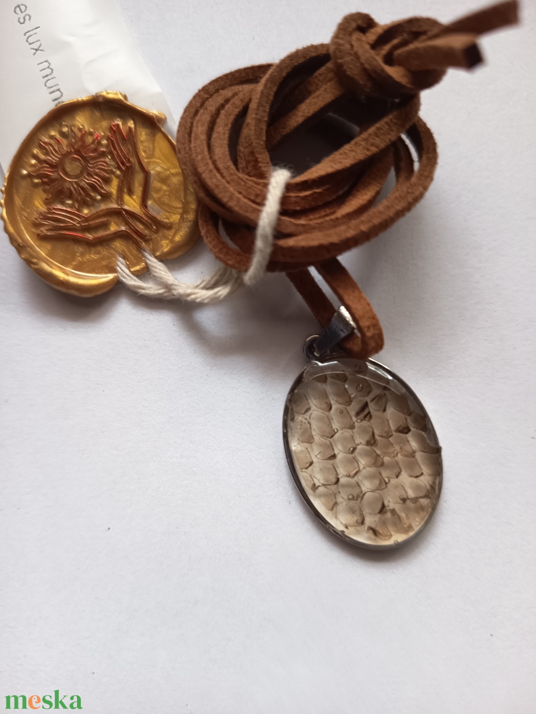 Transzformáció amulett siklóbőrrel - ékszer - nyaklánc - medál - Meska.hu