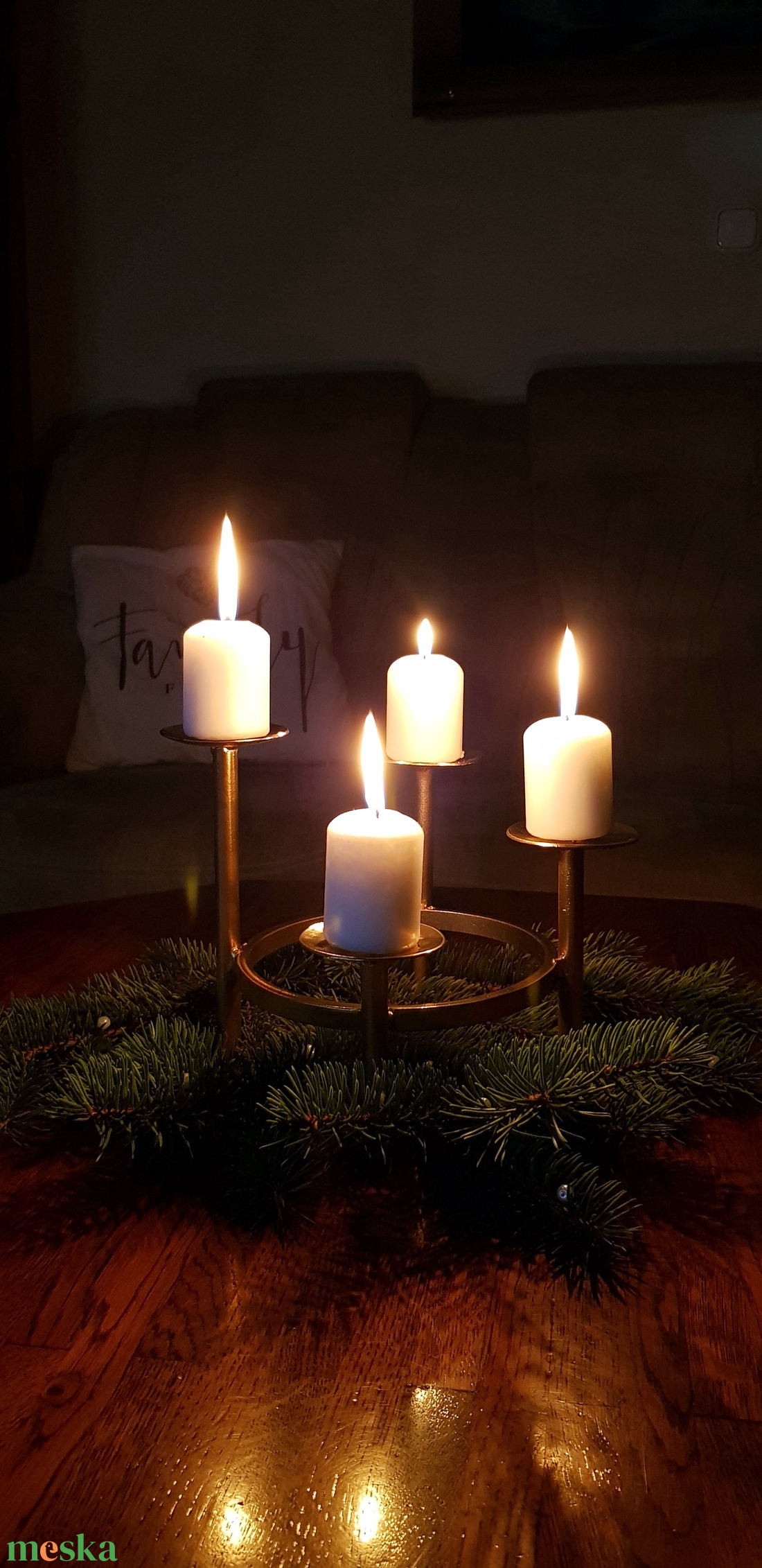 Adventi koszorú vasból - karácsony - adventi díszek - adventi koszorú - Meska.hu Adventi koszorú vasból - karácsony - adventi díszek - adventi koszorú - Meska.hu