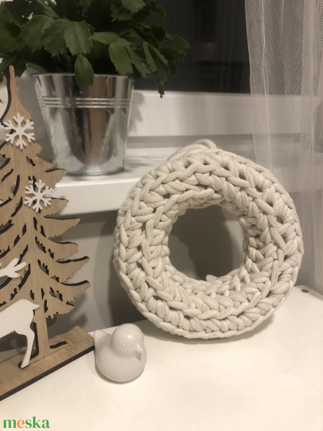 Koszorú körbehorgolva - karácsony - adventi díszek - adventi koszorú - Meska.hu Koszorú körbehorgolva - karácsony - adventi díszek - adventi koszorú - Meska.hu