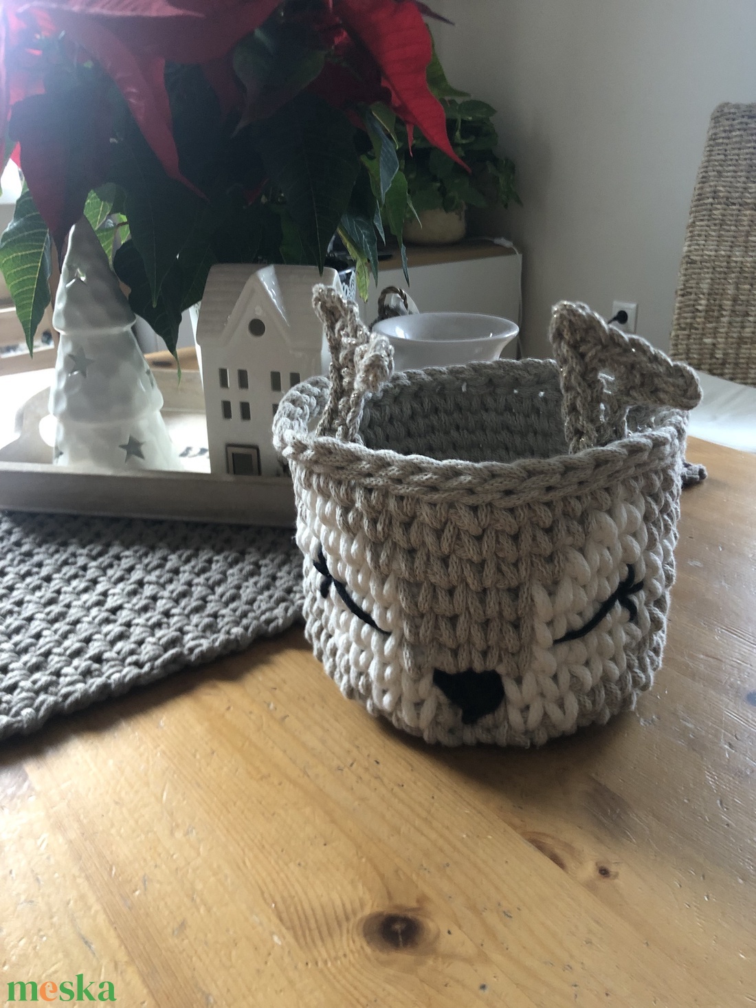 Horgolt kosár  - otthon & életmód - dekoráció - asztal és polc dekoráció - horgolt & csipketerítő - Meska.hu