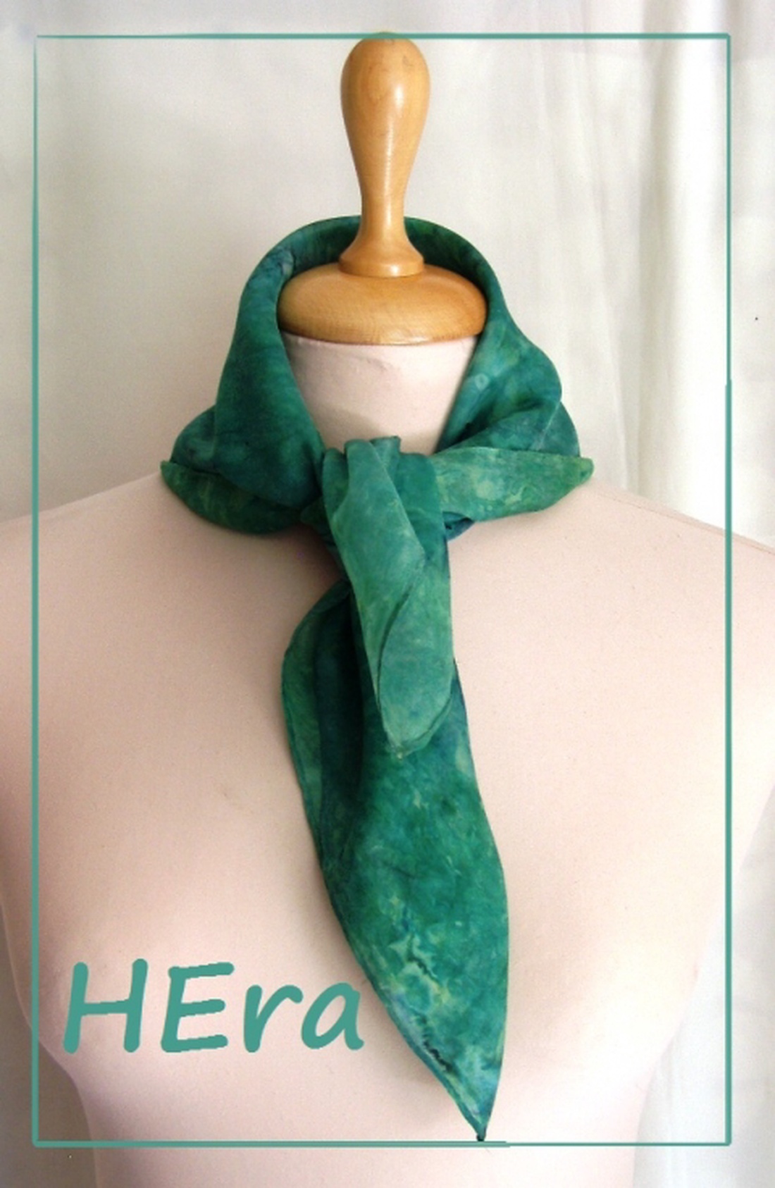 Zöld hernyóselyem kendő -  - Meska.hu