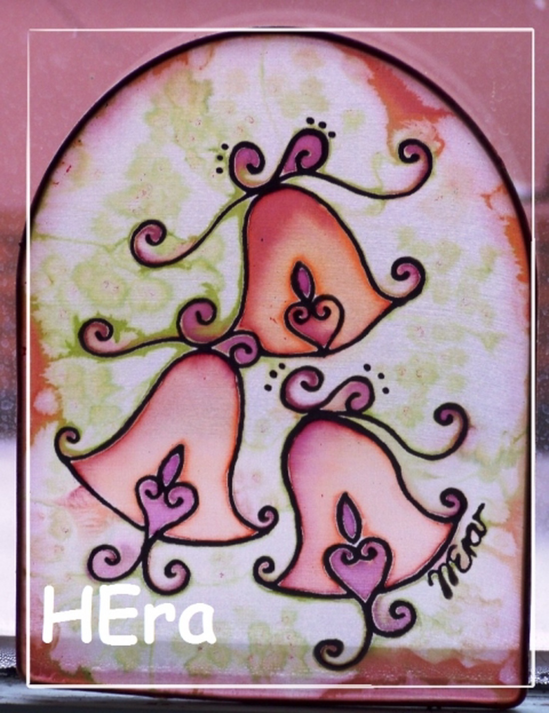 Lélek-harangok selyem-ablakkép -  - Meska.hu