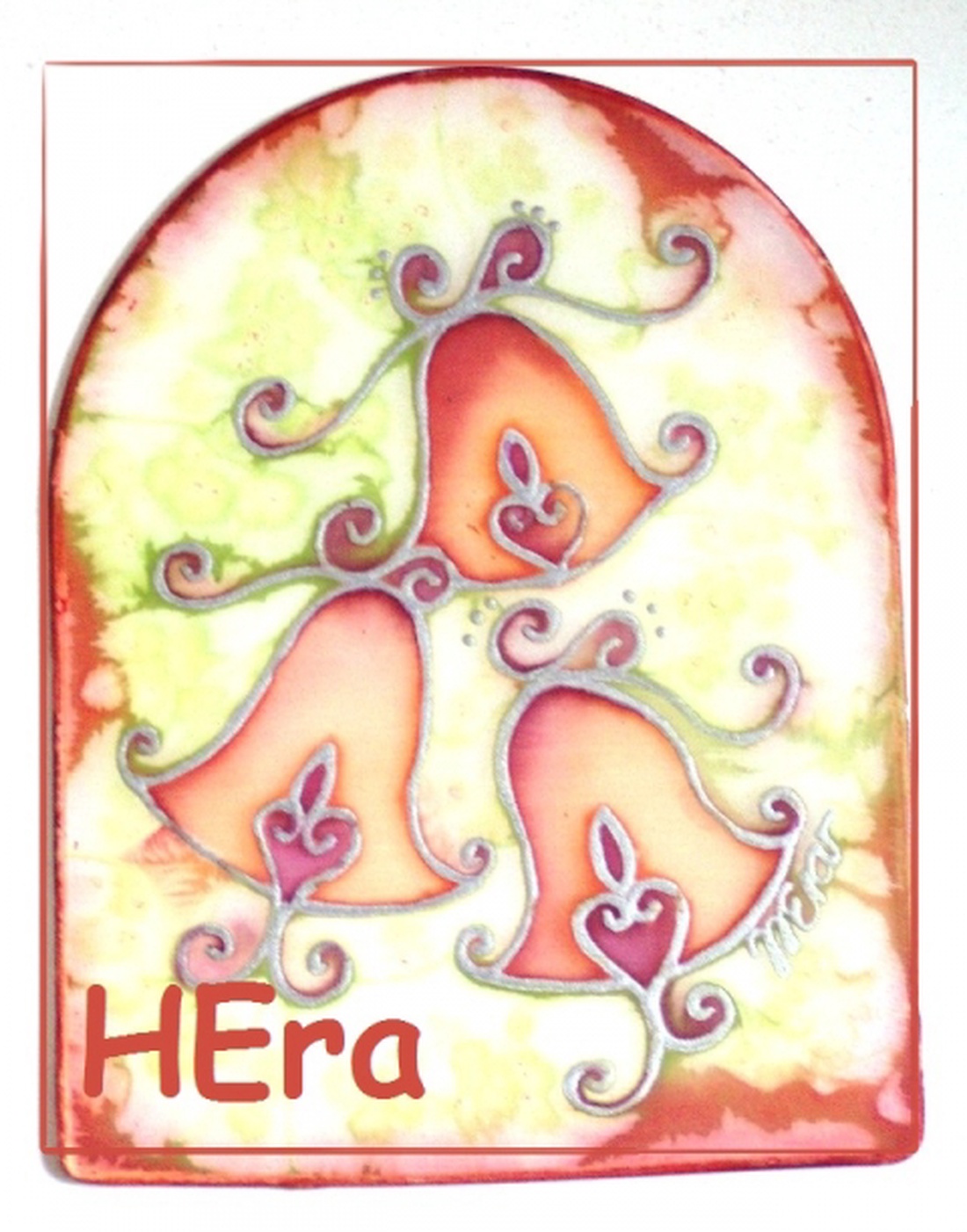 Lélek-harangok selyem-ablakkép -  - Meska.hu