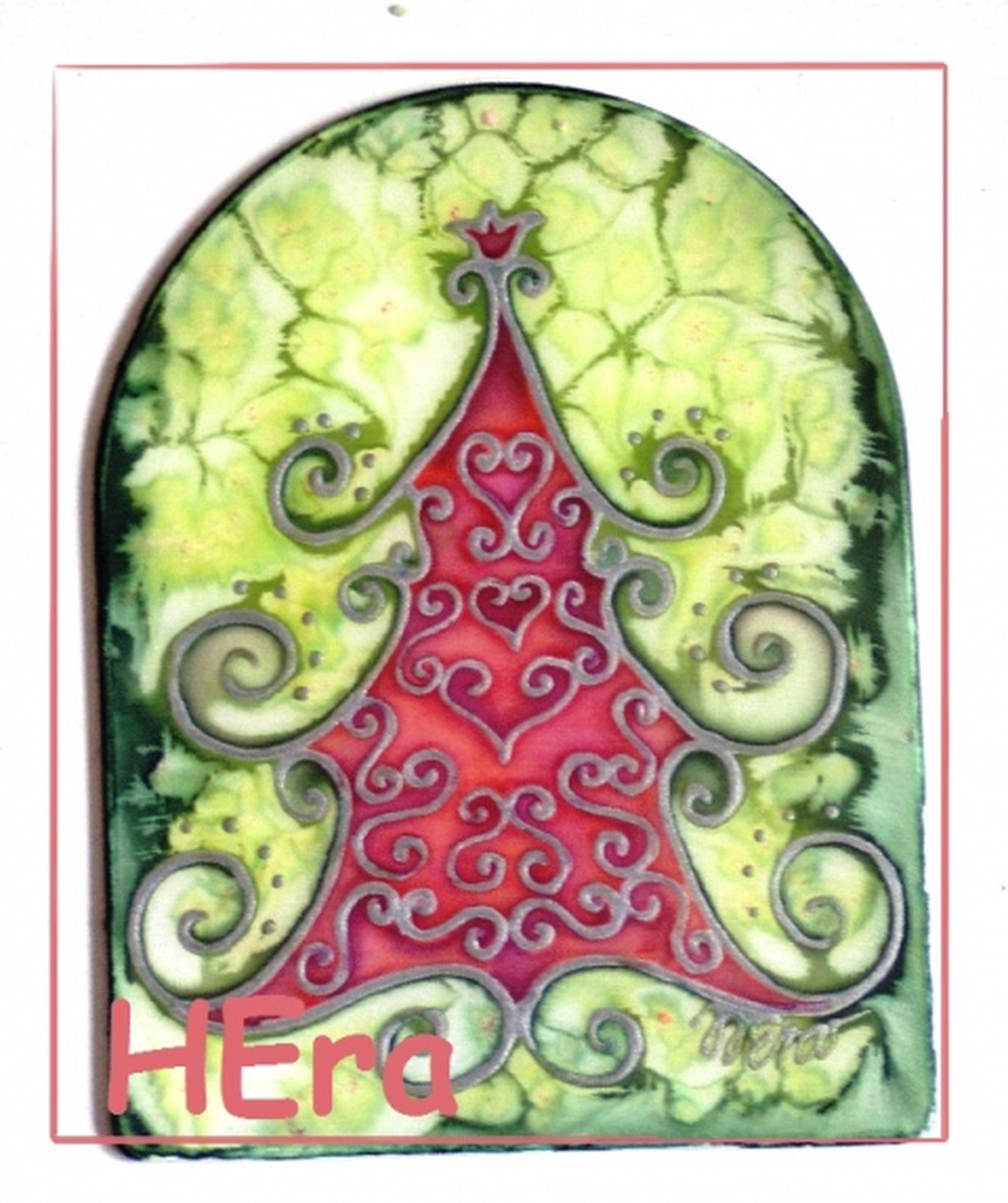 Ó szép fenyő selyem-ablakkép -  - Meska.hu