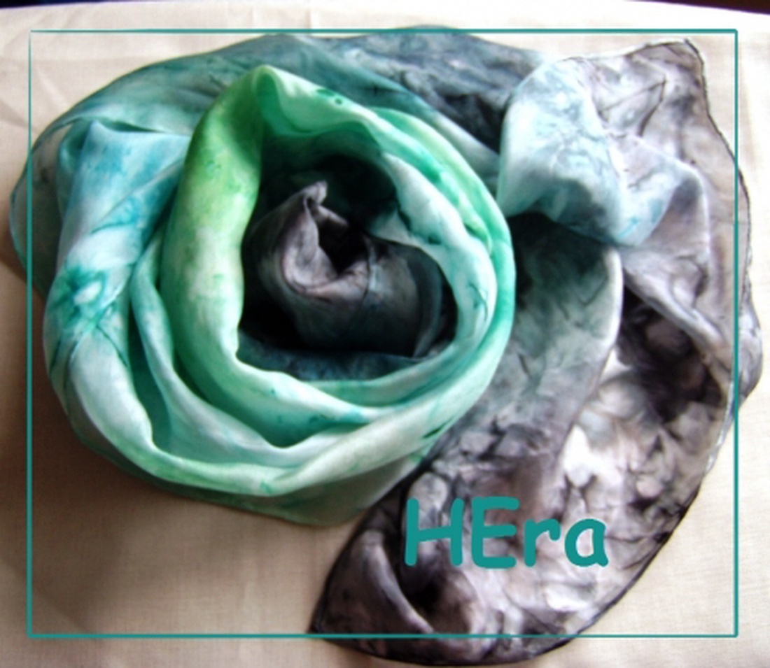 Jég türkizzel hernyóselyem stóla -  - Meska.hu