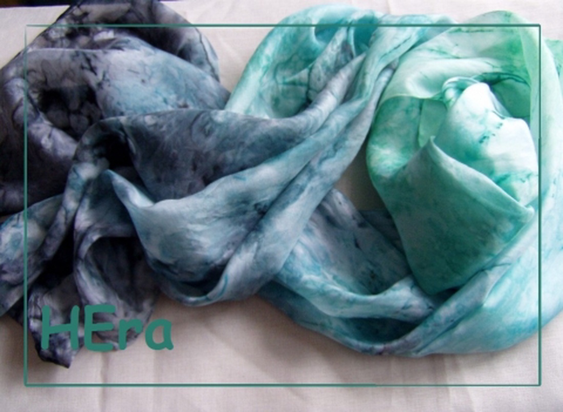 Jég türkizzel hernyóselyem stóla -  - Meska.hu