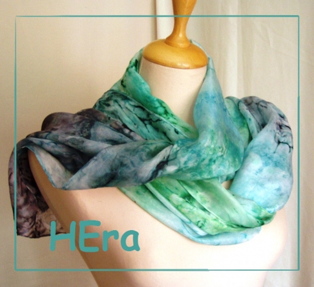 Jég türkizzel hernyóselyem stóla -  - Meska.hu