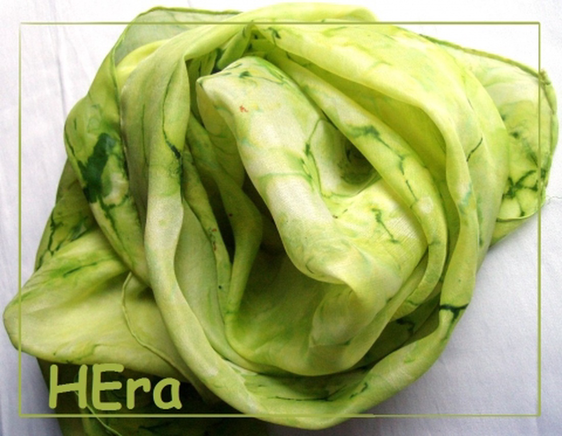 Pisztácia hernyóselyem kendő -  - Meska.hu