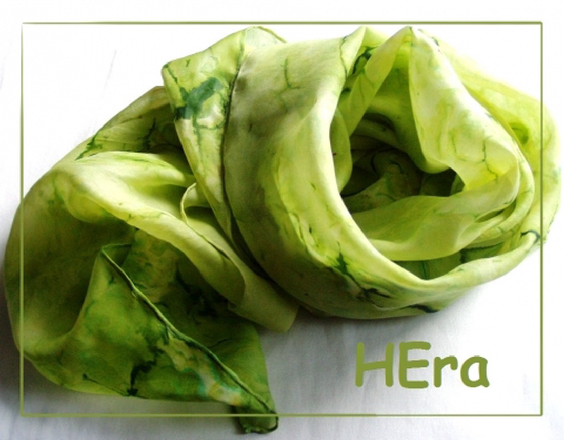 Pisztácia hernyóselyem kendő -  - Meska.hu