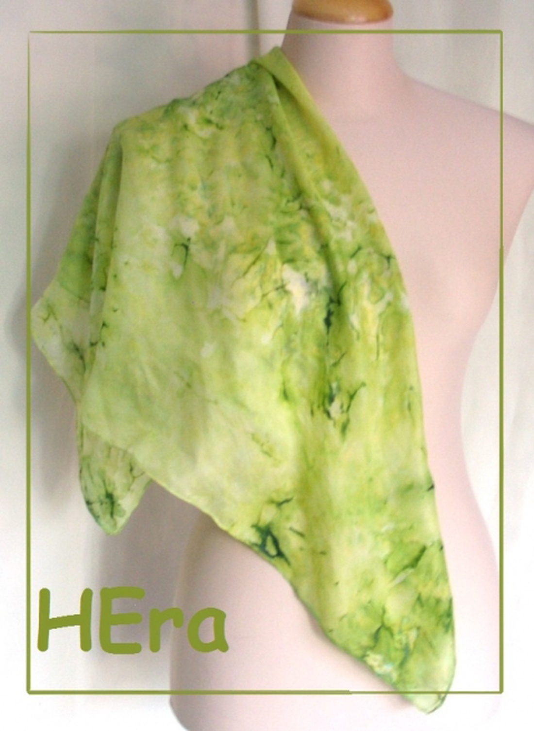 Pisztácia hernyóselyem kendő -  - Meska.hu