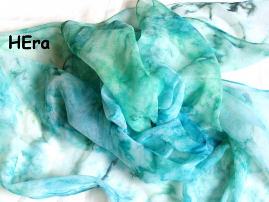 Karibi kékség hernyóselyem kendő -  - Meska.hu