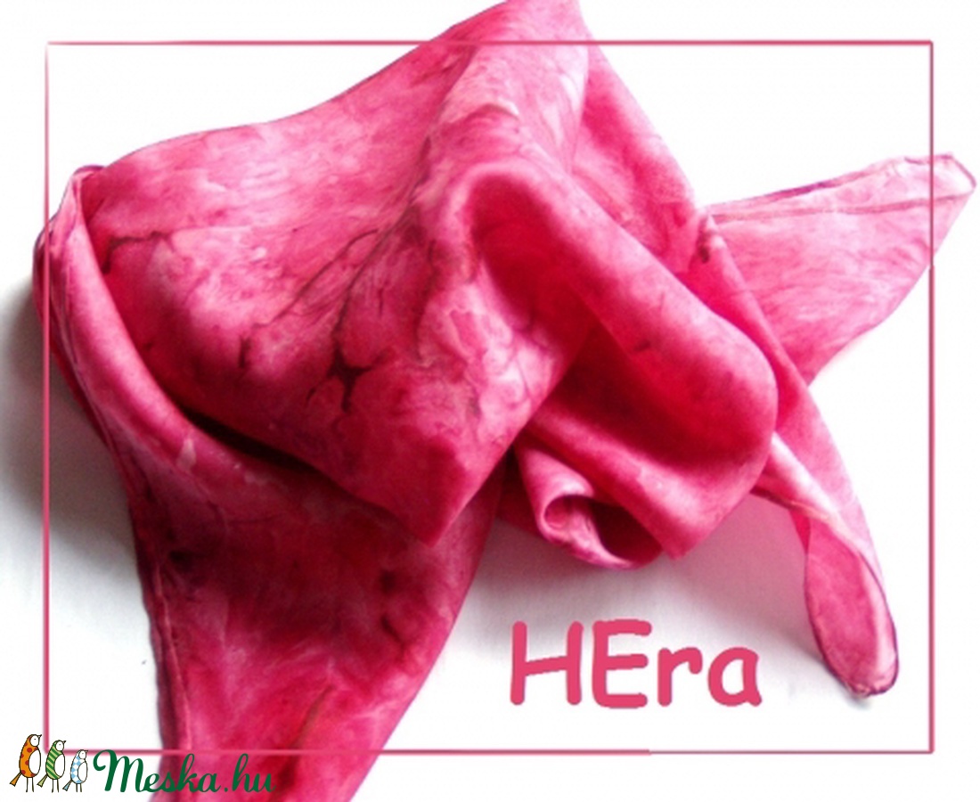 Málna hernyóselyem kendő -  - Meska.hu