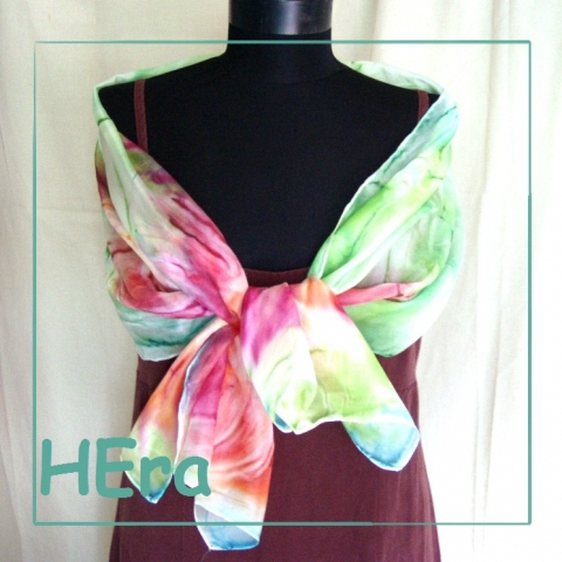 Színes tavasz hernyóselyem sál -  - Meska.hu