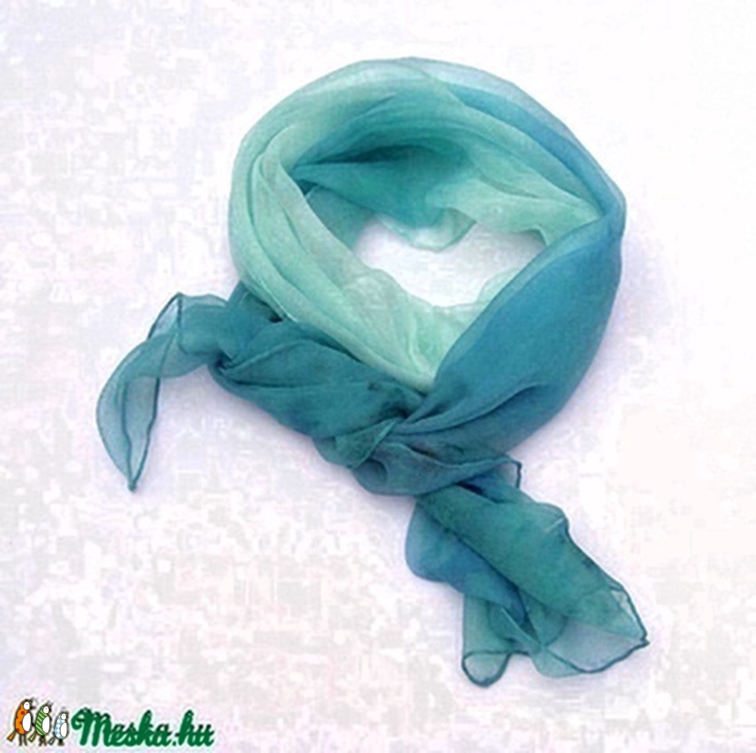 Kék lagúna hernyóselyem chiffon stóla - ruha & divat - sál, sapka, kendő - stóla - Meska.hu