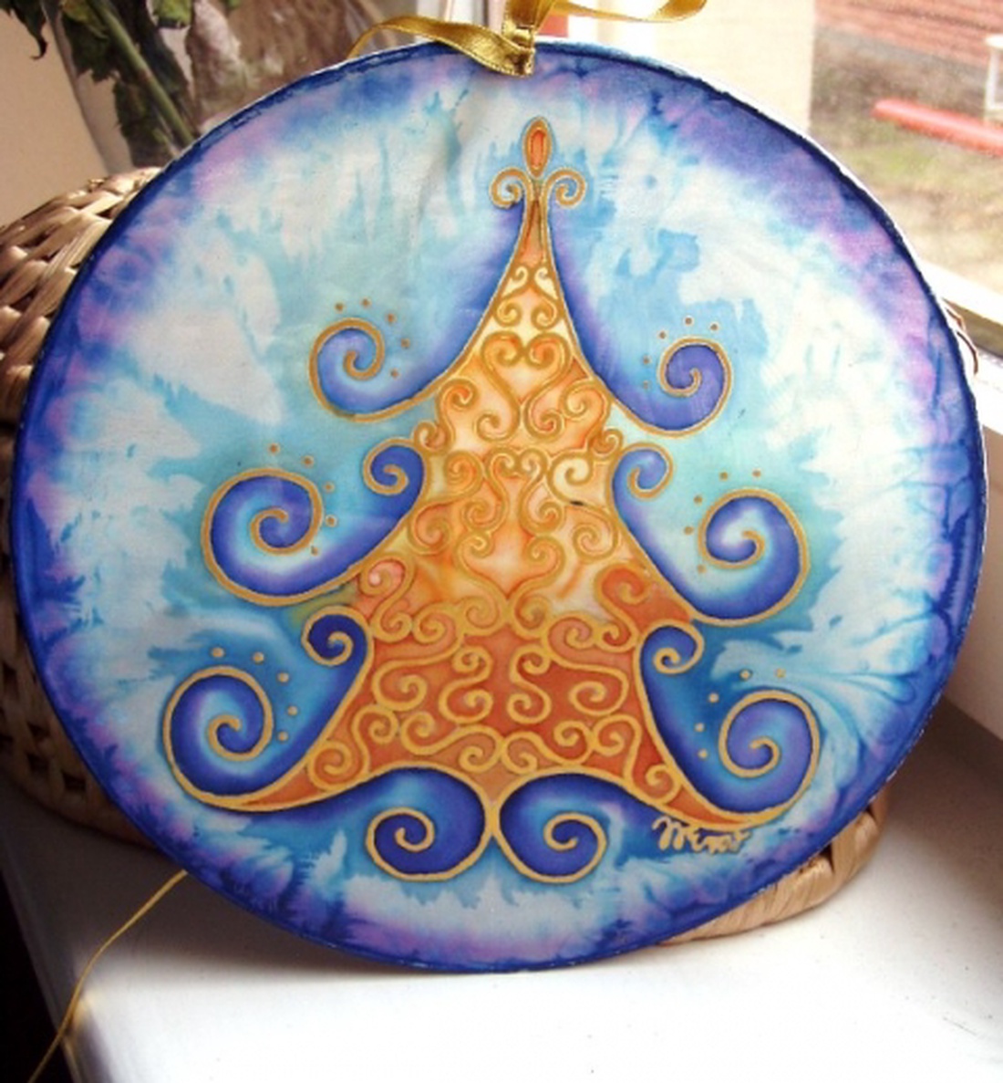 Fenyő ünneplőbe selyem ablakkép -  - Meska.hu