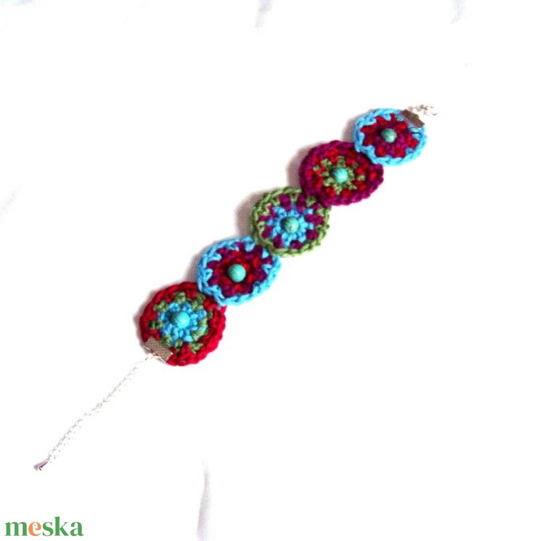 Szivárvány bohém horgolt karkötő II. - ékszer - karkötő - széles karkötő - Meska.hu