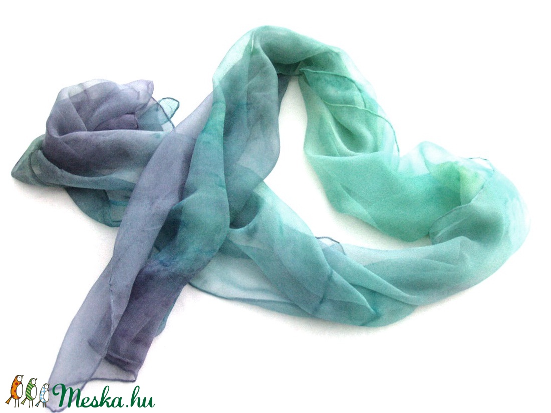 Páva hernyóselyem chiffon sál - ruha & divat - sál, sapka, kendő - sál - Meska.hu Páva hernyóselyem chiffon sál - ruha & divat - sál, sapka, kendő - sál - Meska.hu