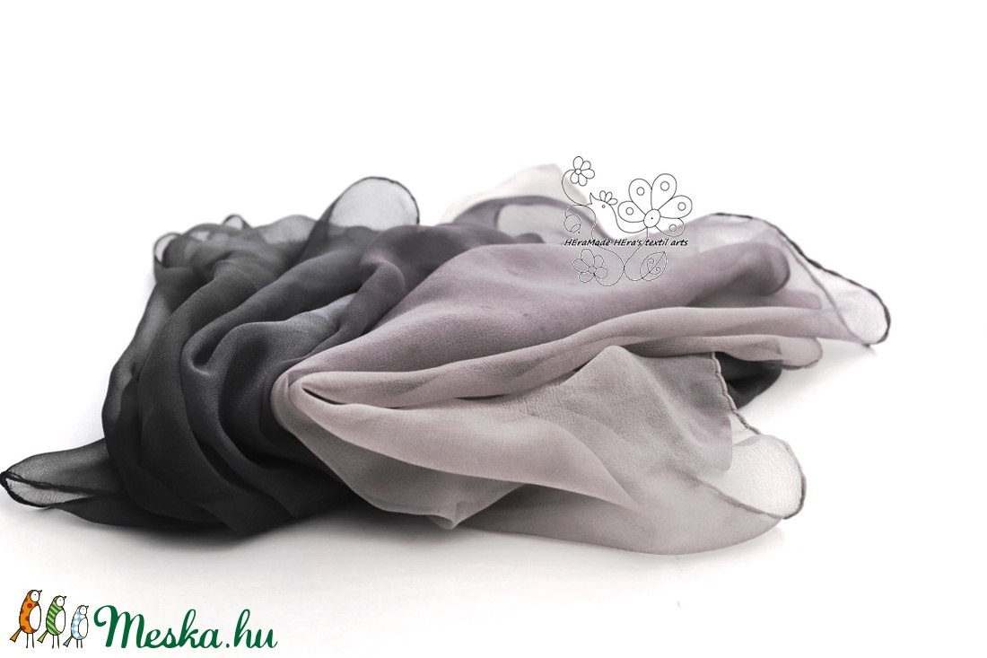 Köd hernyóselyem chiffon stóla - ruha & divat - sál, sapka, kendő - stóla - Meska.hu