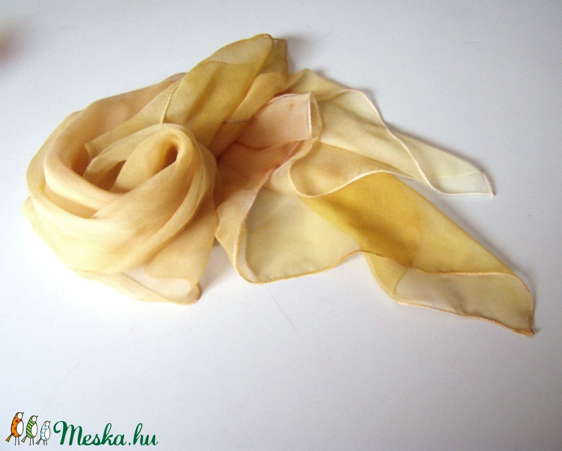 Méz hernyóselyem chiffon kendő sál - ruha & divat - sál, sapka, kendő - kendő - Meska.hu Méz hernyóselyem chiffon kendő sál - ruha & divat - sál, sapka, kendő - kendő - Meska.hu