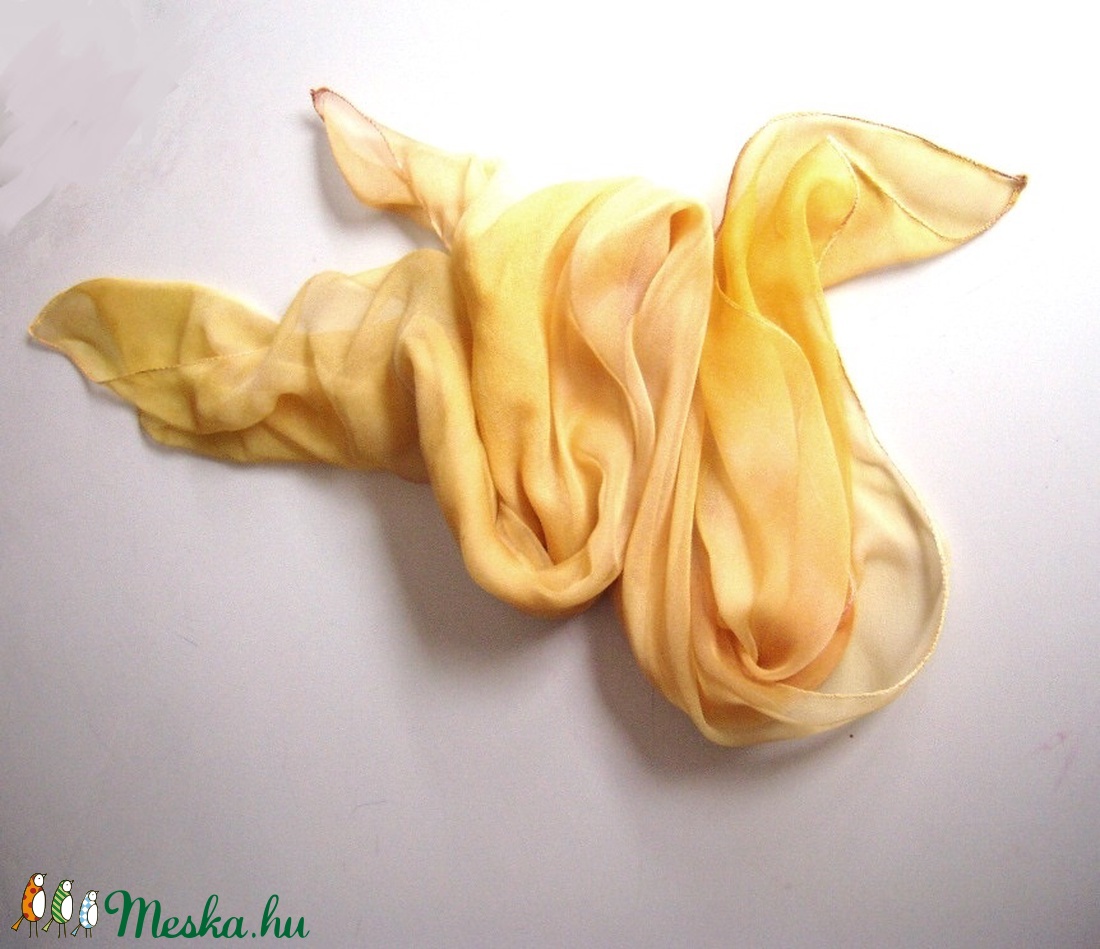 Méz hernyóselyem chiffon kendő sál - ruha & divat - sál, sapka, kendő - kendő - Meska.hu Méz hernyóselyem chiffon kendő sál - ruha & divat - sál, sapka, kendő - kendő - Meska.hu