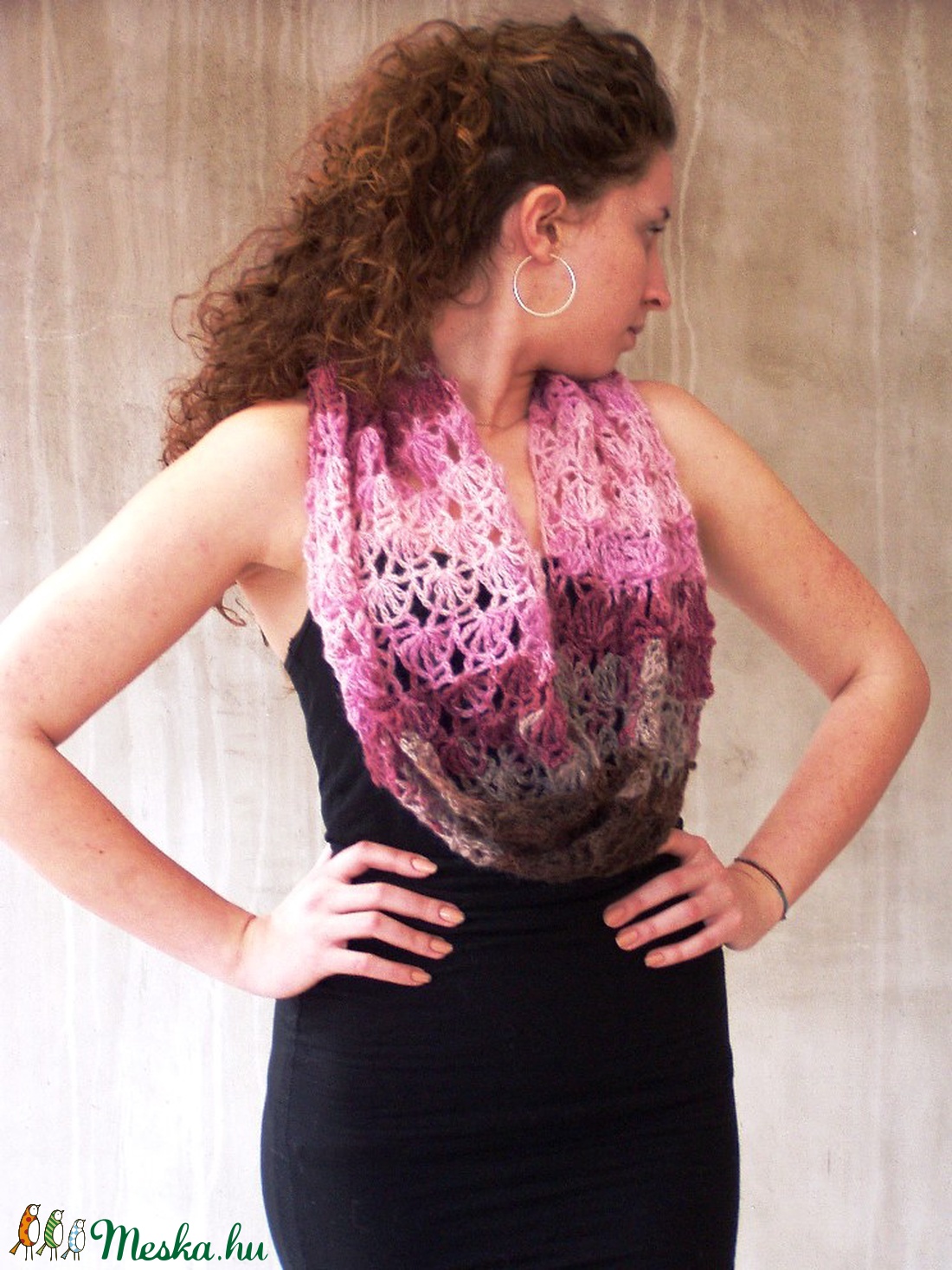 Színátmenetes ombre horgolt csipke möbiusz stóla kepp -  - Meska.hu