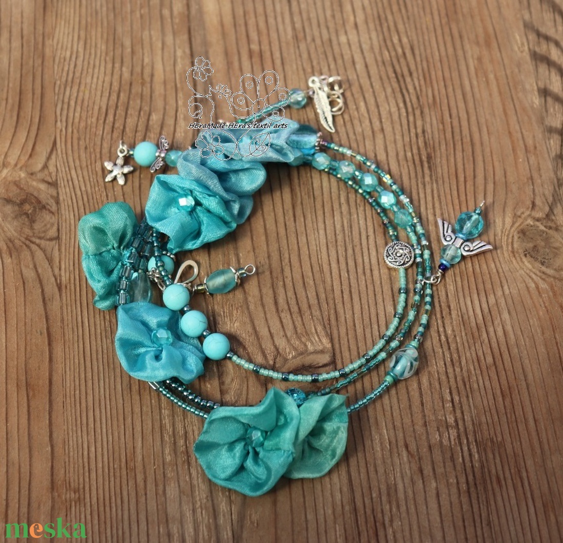 Türkiz boho virágos karkötő, nyári boho női nyaklánc - ékszer - karkötő - gyöngyös karkötő - Meska.hu Türkiz boho virágos karkötő, nyári boho női nyaklánc - ékszer - karkötő - gyöngyös karkötő - Meska.hu
