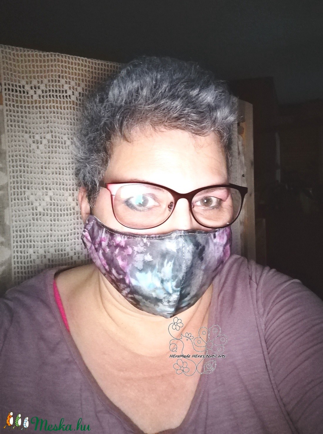 Maszk hernyóselyemből, szájmaszk ünnepi alkalomra, mosható maszk  - női - női - Meska.hu
