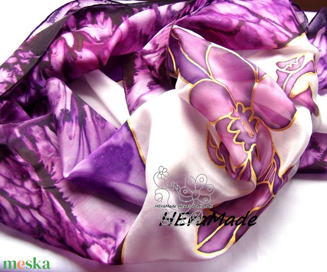 Orchidea hernyóselyem kendő kézzel festett - ruha & divat - sál, sapka, kendő - kendő - Meska.hu Orchidea hernyóselyem kendő kézzel festett - ruha & divat - sál, sapka, kendő - kendő - Meska.hu