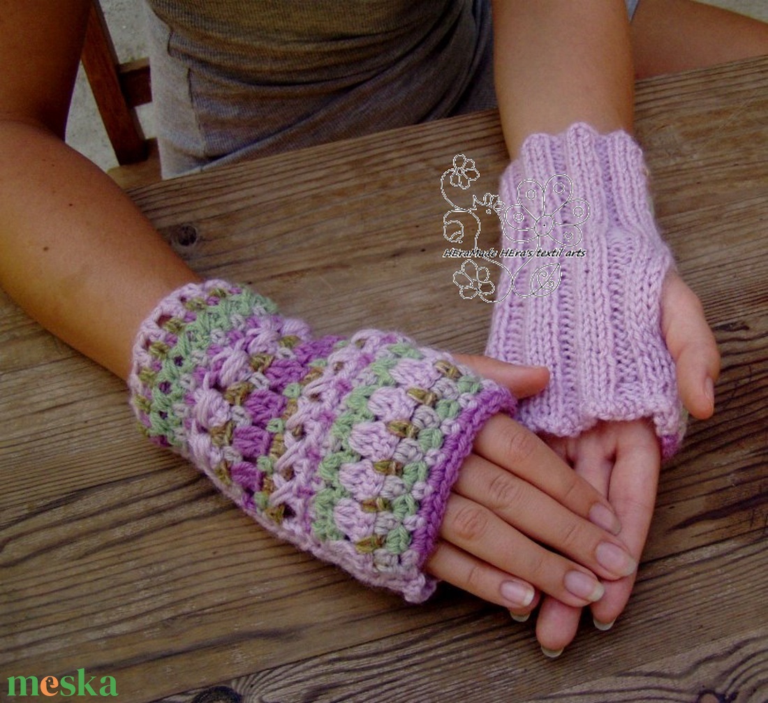 Horgolt bohém női kézmelegítő kesztyű fázós kezűeknek puha meleg 100% öko gyapjúból - ruha & divat - sál, sapka, kendő - kesztyű - Meska.hu